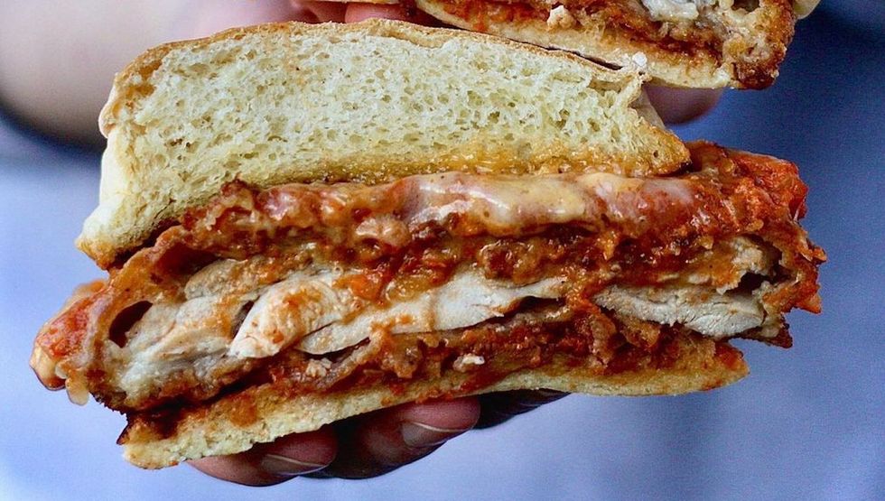 A new chicken parm sandwich bus opens in Vancouver today! burdy