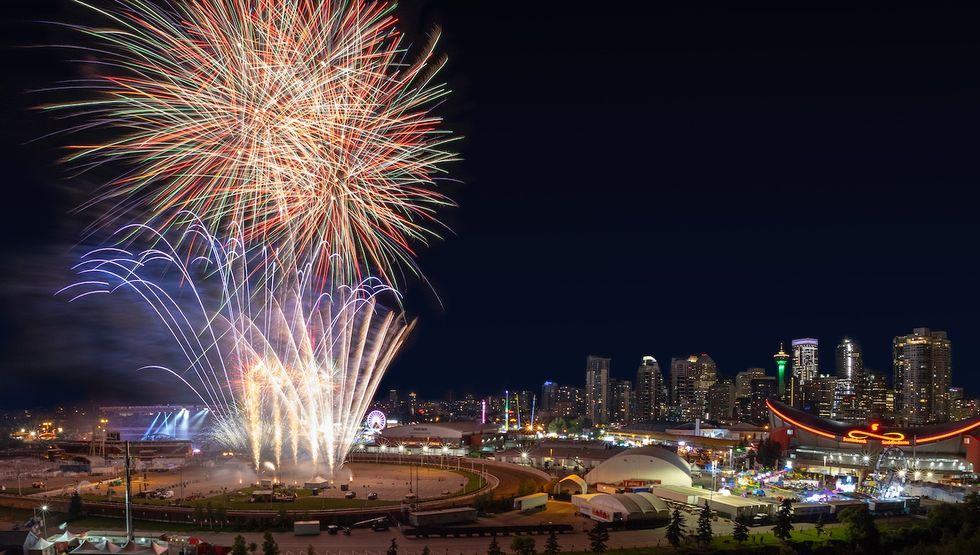 The Stampede fireworks are taking place in 4 Alberta cities this year! stampede fireworks