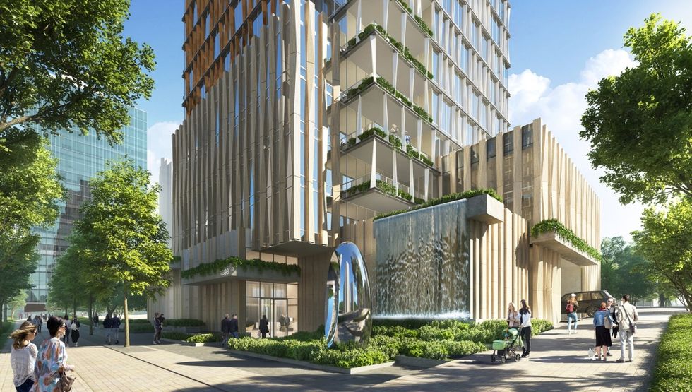 This proposed Vancouver high-rise comes with a 2-storey waterfall waterfall