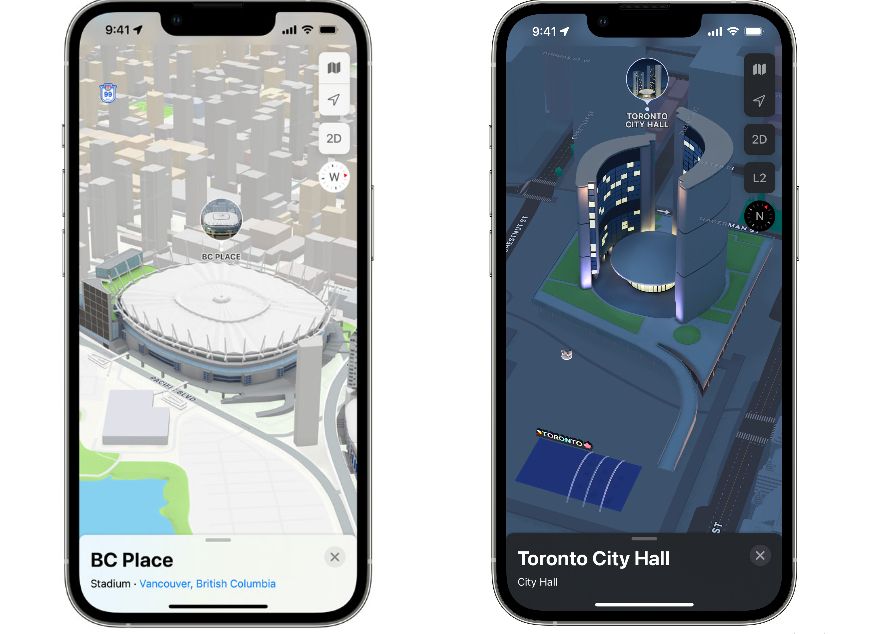 Apple Maps launches three-dimensional city views in Canada