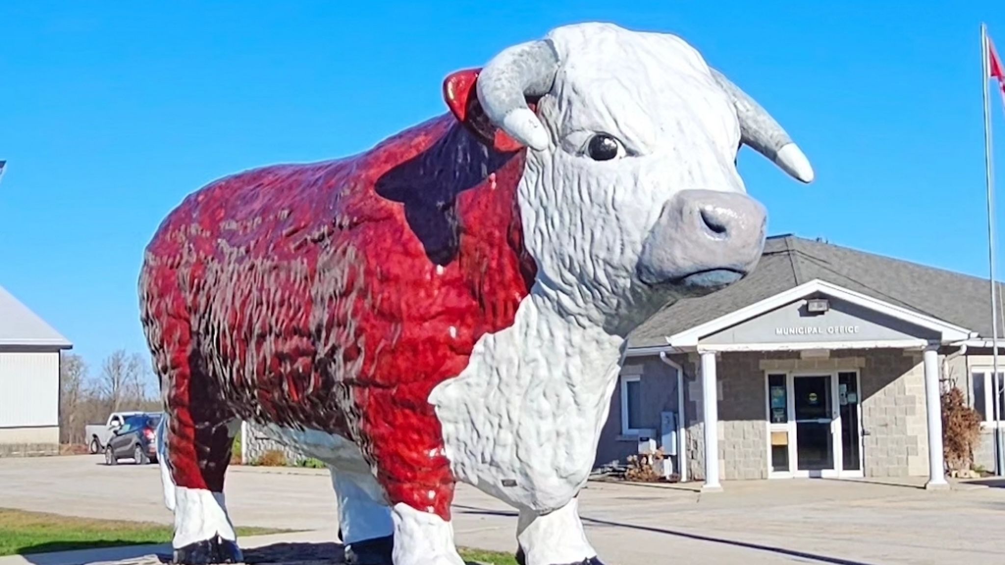 Ontario’s ‘nicest town around’ is home to a massive 15-foot bull