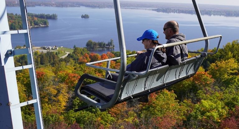 Calabogie Peaks in Ontario has fall colour chairlift rides