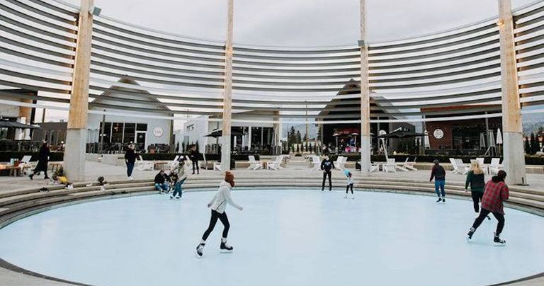 Bc Rink District Wine Village in British Columbia has outdoor ice rink