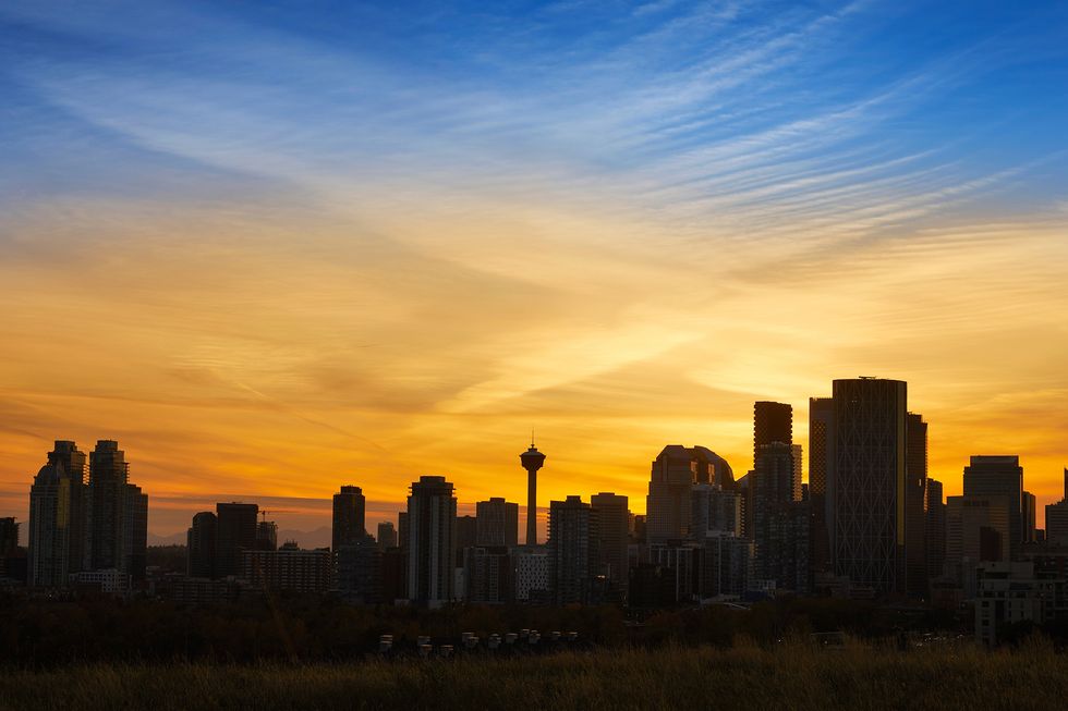 Sunset at Calgary Skyline