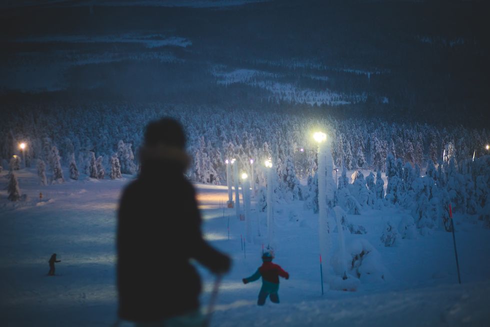 lantern-lit ski panorama mountain resort lantern-lit ski panorama mountain resort