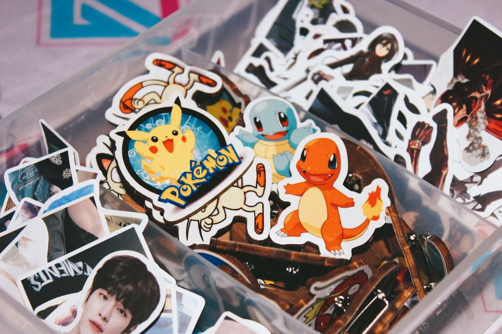 assortment of stickers