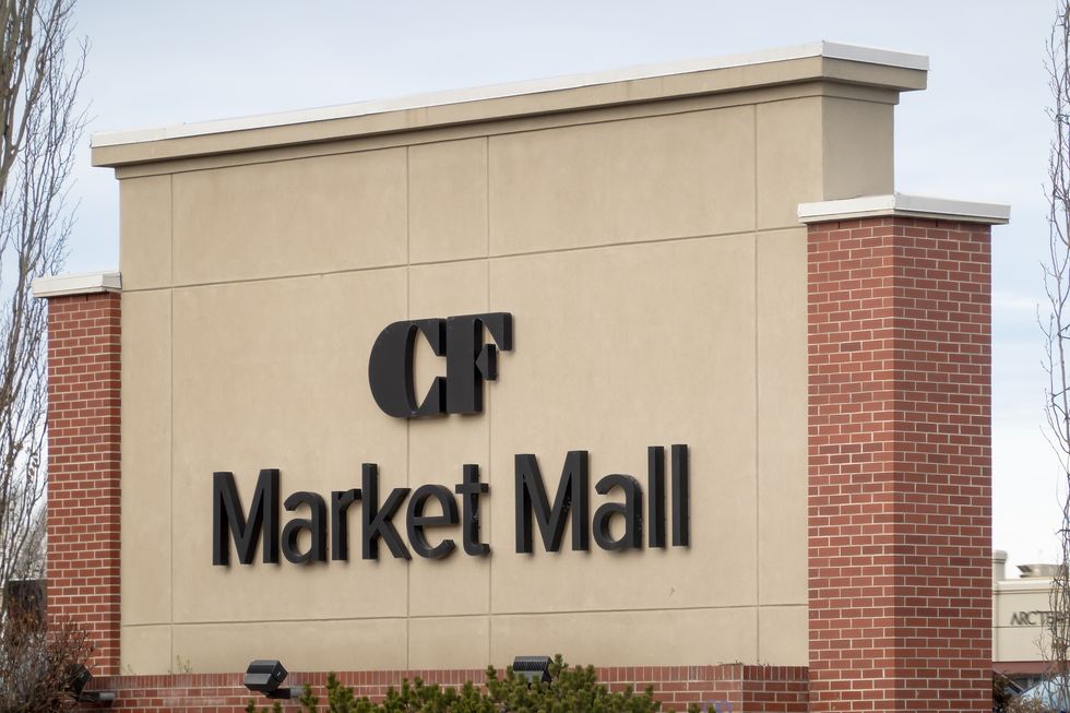 Photo of CF Market Mall sign, located outside of the mall
