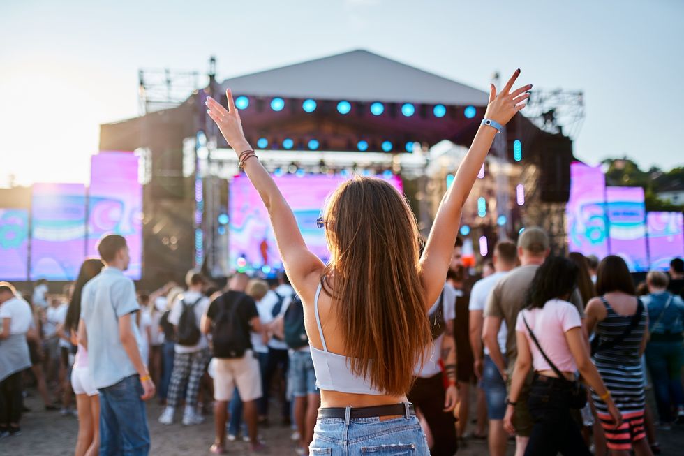 woman enjoying music festival