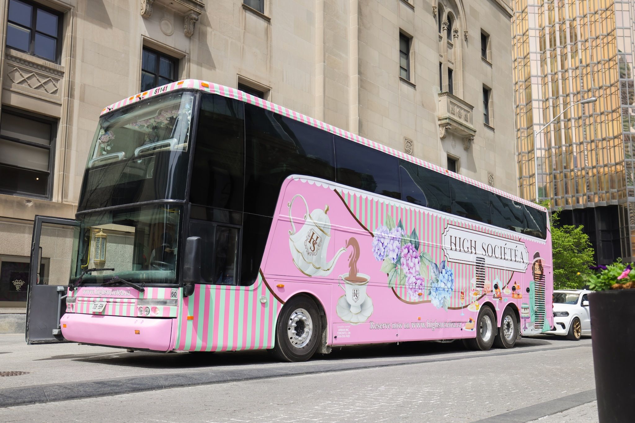 Canada’s first afternoon tea bus tour is coming to Toronto in a pink double-decker bus