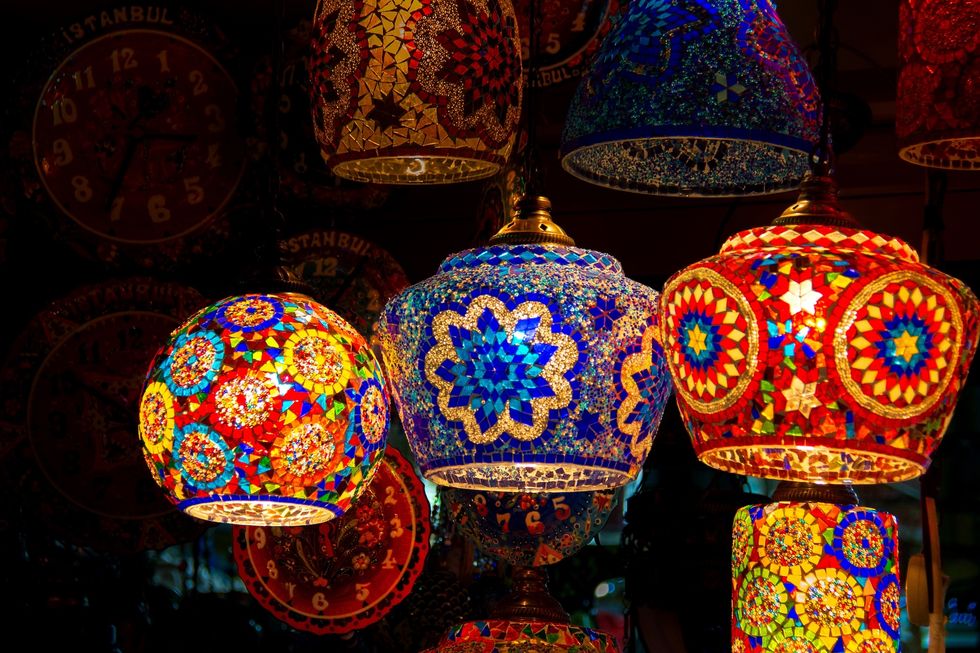 Mosaic Lamp Turkish hanging lamps with intricate mosaics light I