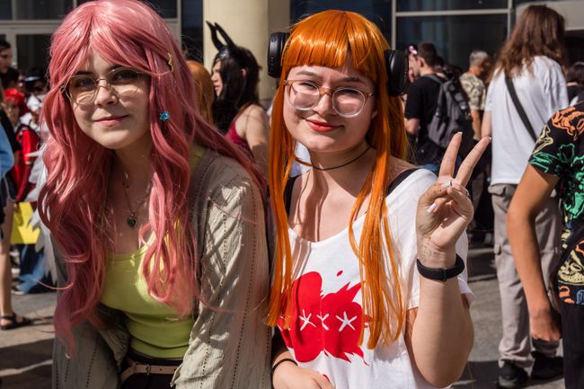Teens dressed up in anime cosplay