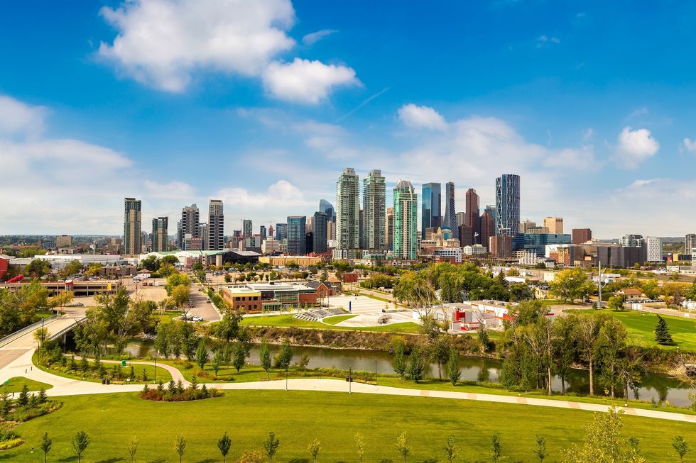 Panoramic view of Calgary in a sunny day, Canada