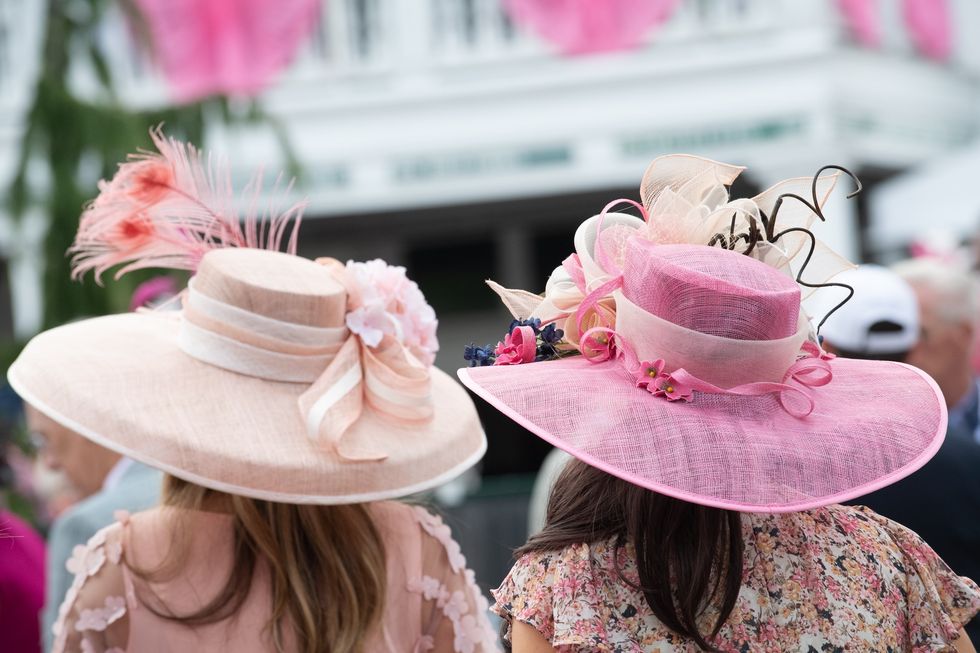 Elegant hats at a horse race