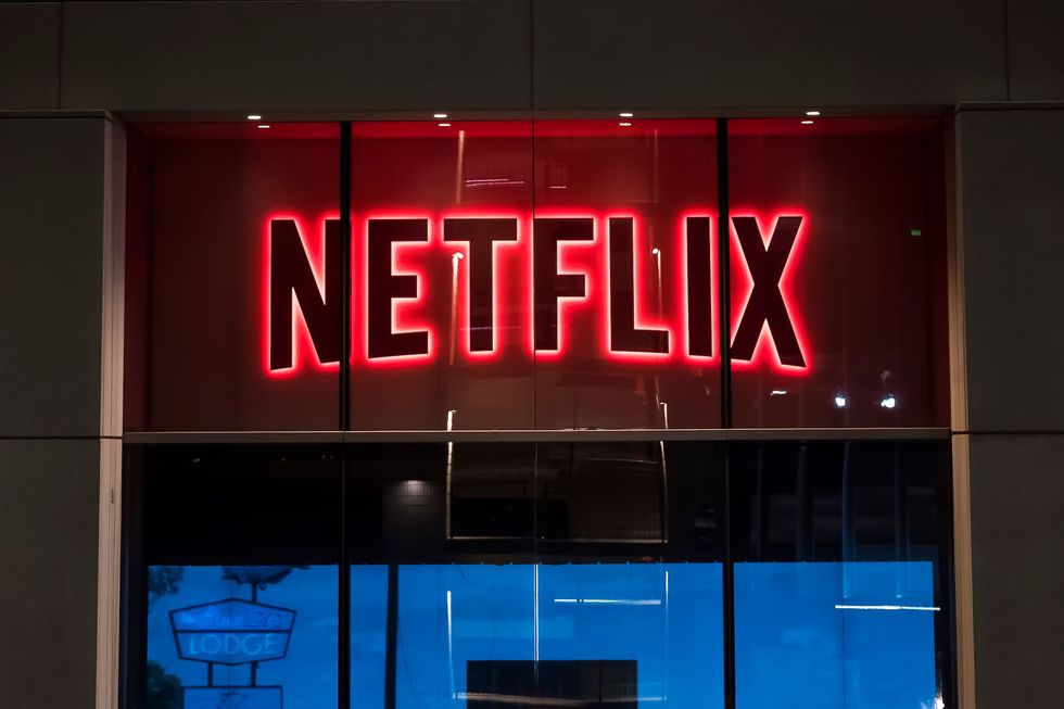 Hollywood, USA – 01-04-2019: Netflix logo on building Netflix logo on building