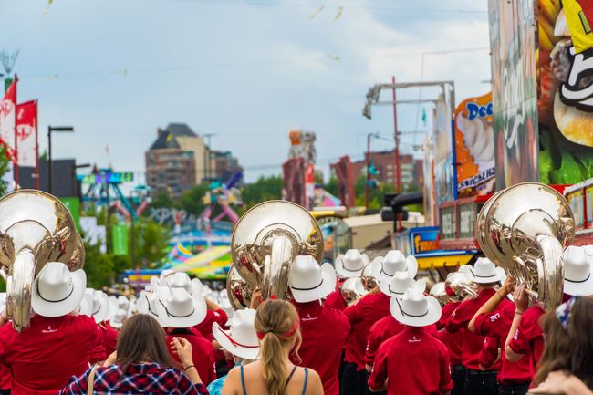 The Calgary Stampede Show band performing at the stampede