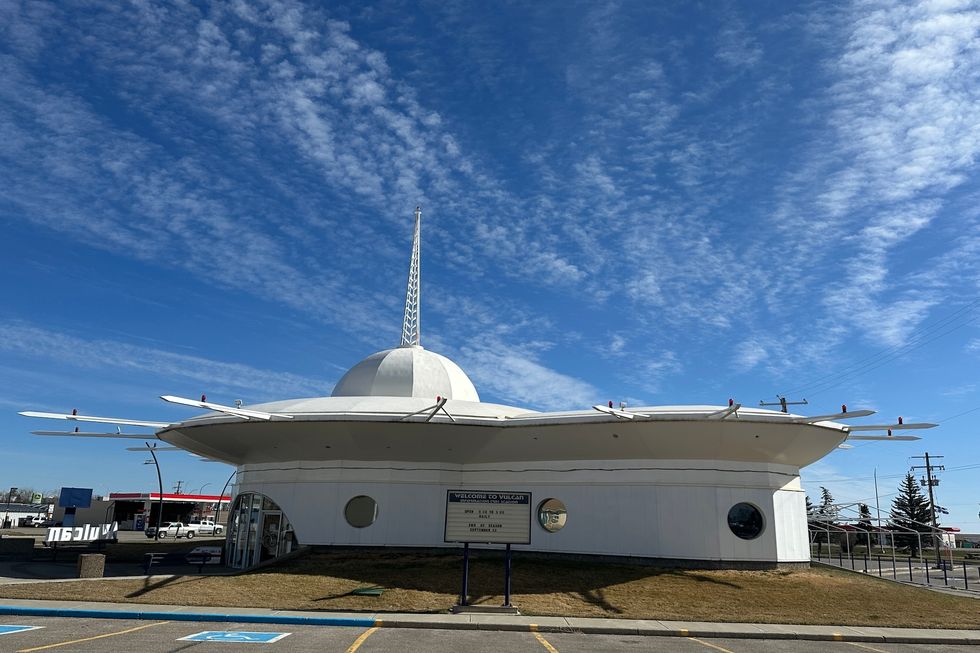 Footage of Vulcan, Alberta, known for its rural charm and Star Trek-themed elements. Captured for editorial use highlighting tourism, small town life, and pop culture landmarks.