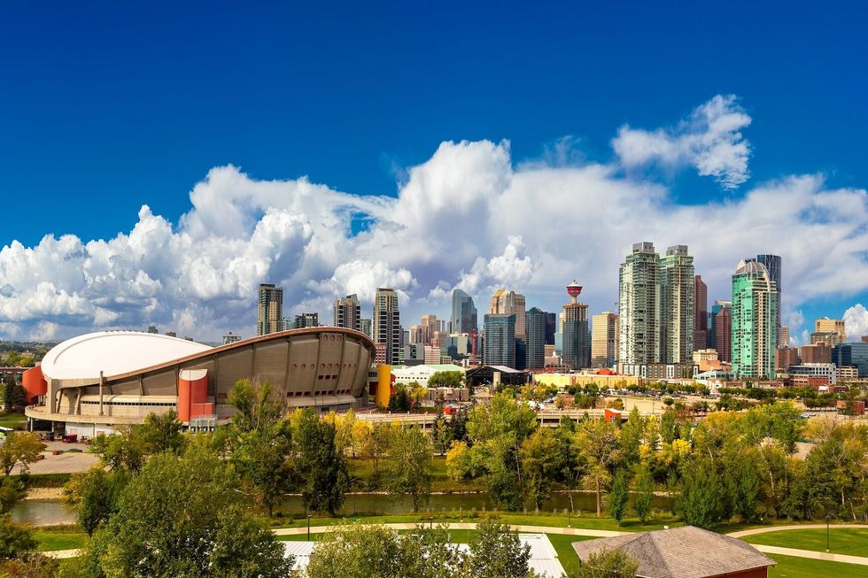 Panoramic view of Calgary in a sunny day, Canada