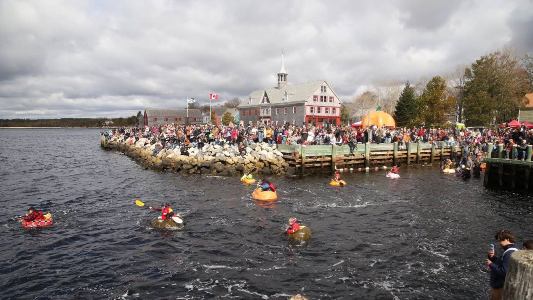 You can race giant pumpkins across a Canadian harbour this October You can race giant pumpkins across a Canadian harbour this October