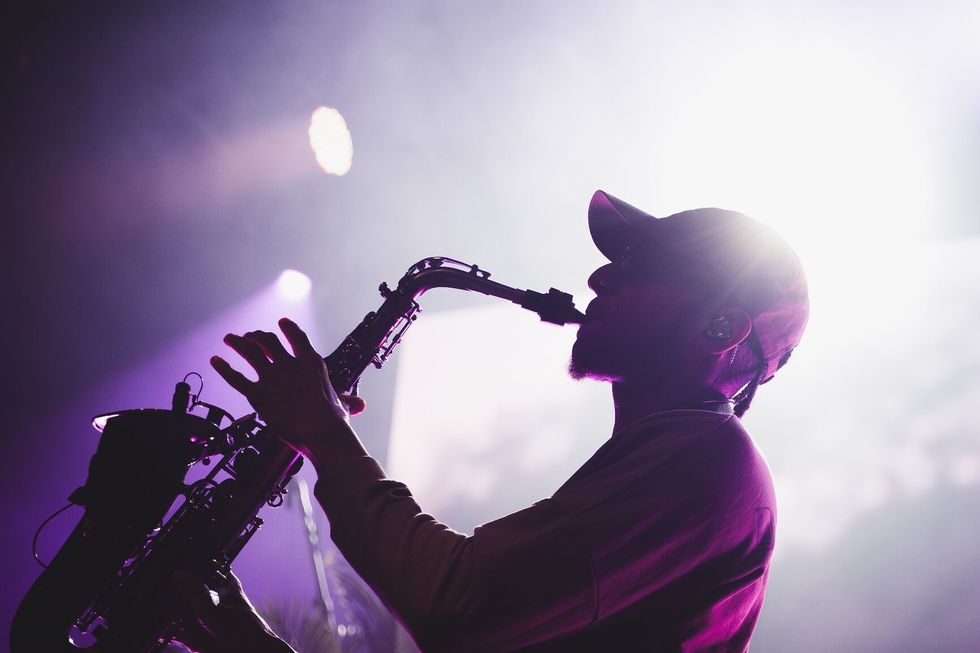 Festivals Calgary Saxophone player at concert